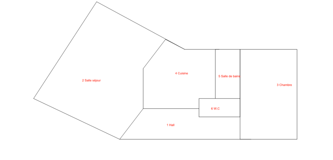 Plan - Appartement T2 avec balcon à vendre à Bordeaux Parc Rivière